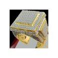 thumbnail image 1 of Anillo de circonita cúbica AAA+ de color dorado con piedra CZ completa, joyería de moda para hombres, gran moda, 7, oro, 1 of 3