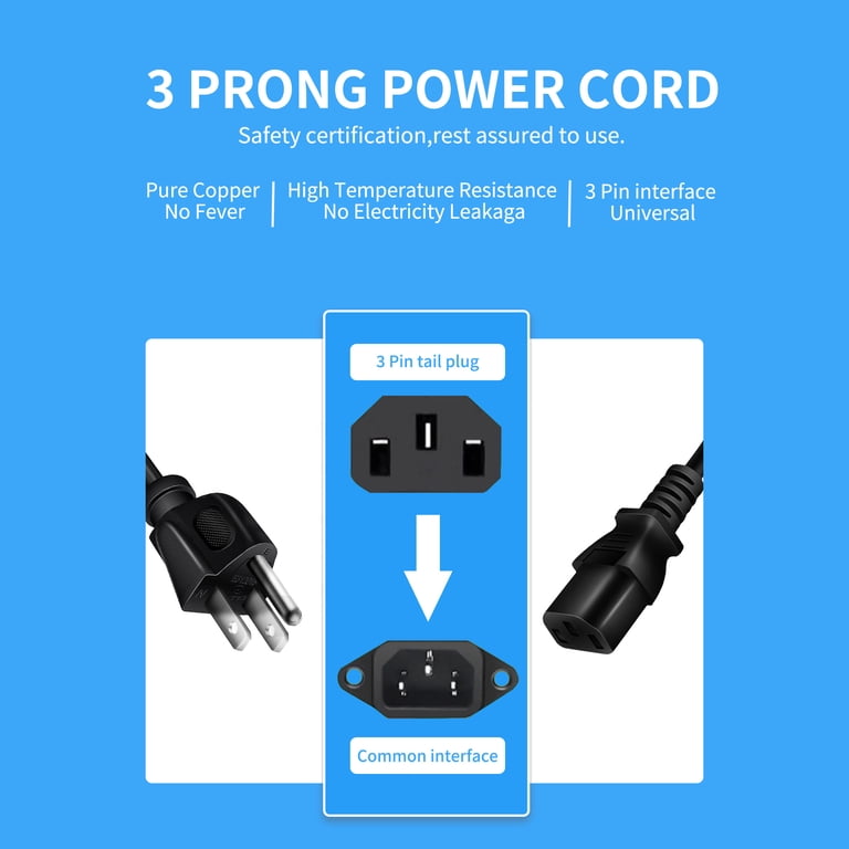 Aprelco 6ft/1.8m AC Power Cord Cable Compatible with 19 Dynex DX