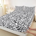 thumbnail image 4 of Erosebridal Black White Cheetah Print Full Size Sheets 4-Piece For Teens Boys Girls,Abstract Animal Print Bed Sheets, 4 of 5
