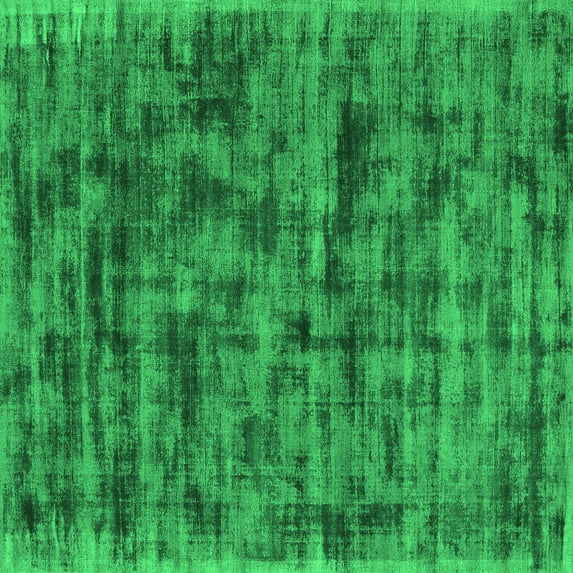 Ahgly Company Indoor Square Abstract Green Contemporary Area Rugs, 7' Square
