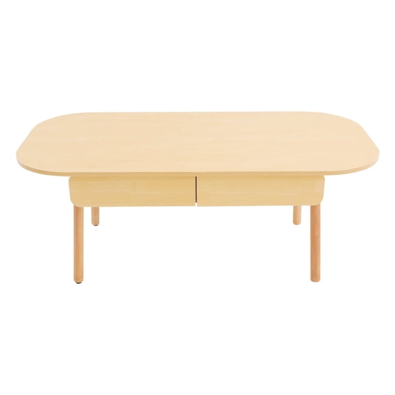 Modern Coffee Table 100kg Capacity Home Coffee Table 2 Drawers Solid Wood 120x60x45cm Minimalist Spacious Storage for Living Room/Office