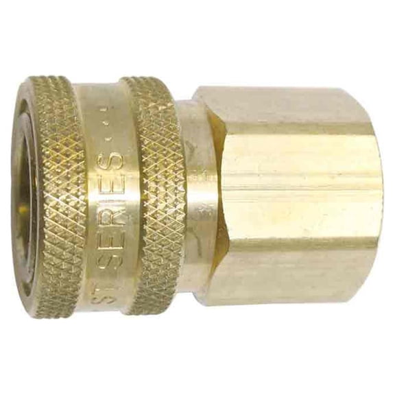 Interstate Pneumatics CNV880B 1/2" Straight Through Brass Coupler x 1/2" Female NPT (no valve)