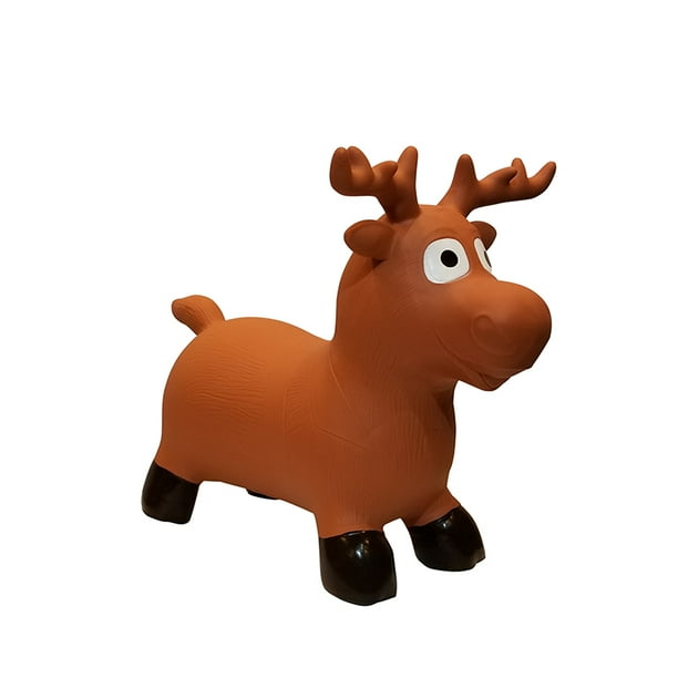 Hippity Hoppity Inflatable Jumping Brown Reindeer, Ride on Rubber