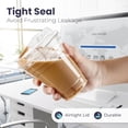 thumbnail image 3 of Fit Meal Prep 100 Pack 16 oz Clear Plastic Cups With Strawless Sip Lids, Disposable To Go Cups for Iced Coffee, Smoothies, Soda, Party Drinks, Bubble Tea, Cold Beverage, 3 of 7
