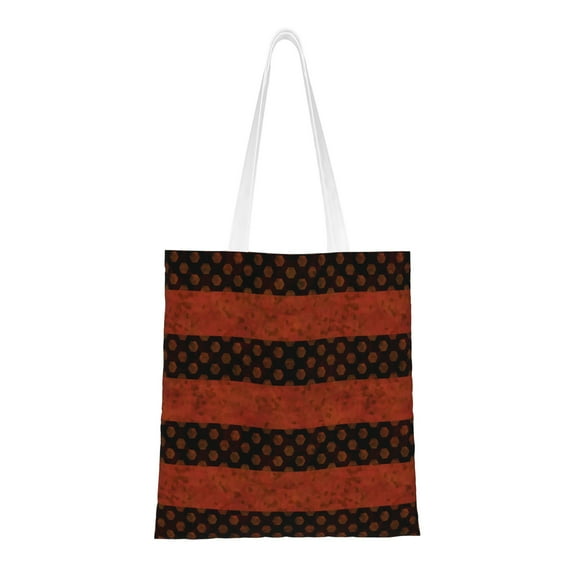 YFYANG Reusable Cotton Canvas Tote Shopping Bag, Red Watercolor Geometry Washable Portable Grocery Bag for Daily Travel