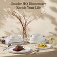 thumbnail image 6 of Onader 8-Piece Dinnerware Set, Speckled Plates and Bowls for Restaurant, Handcrafted Ceramic Dishware, Microwave & Dishwasher Safe - Seashell White, 6 of 7