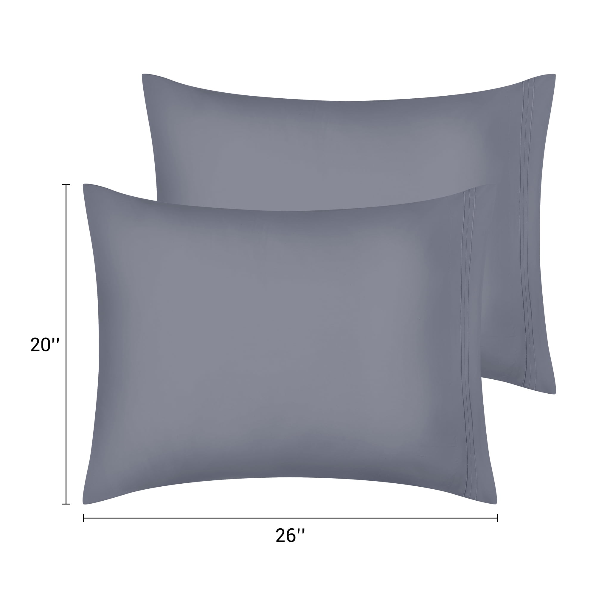 Unique Bargains 2 Pack Polyester Pillow Cases Pillow Covers Standard Dark Gray