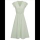 thumbnail image 2 of Vestido con Cuello en V y Mangas Abullonadas Verde M, 2 of 10