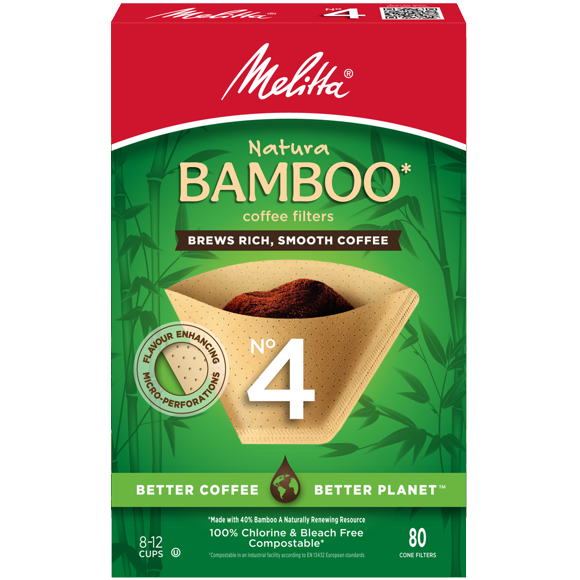 Melitta No 4 All Natural Bamboo Coffee Filters