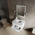 thumbnail image 4 of Castor 30 in W White Single Bath Vanity Carrara Marble Top and 28 in Mirror, 4 of 10