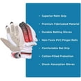 thumbnail image 6 of Optipro Batting Gloves for Cricket Premium Fabric Palm, Non-Toxic PVC Finger Rolls, Cotton Back Ventilated & Lightweight, Sweat-Resistant for Better Grip, 6 of 7