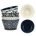 thumbnail image 3 of E-Greetshopping Japanese Ceramic Cereal Bowls Set of 4, 5 inch Vintage Blue Soup and Dessert Bowls, 3 of 14