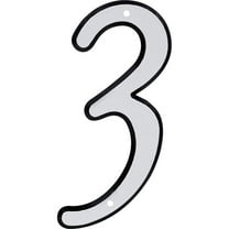 Hillman Group  4 in. Nail-On Reflective Plastic House Number - 3  pack of 3