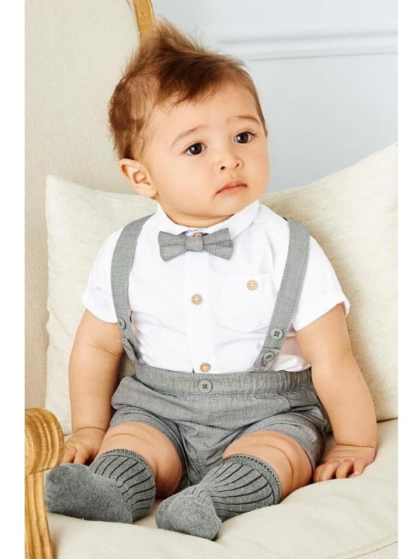 baby suit with suspenders