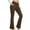 Brown, variant on Public Leggings for Women with Both Side Pockets Trendy Mid Rise Flare Yoga Pants Tummy Control Solid Workout Running Active Sports Gym Pants Brown S