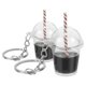 thumbnail image 5 of GOOHOCHY 2 llaveros para mujer, con forma de taza de té con leche, para mochila, llavero colgante para bolso, decoración portátil, llavero para monedero., 5 of 8