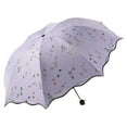 thumbnail image 2 of Kumdkd Dual UV & Rain Protection Umbrella – 37.8” Windproof Compact Folding Umbrella for Women, Push-Pull Travel Umbrella with Floral Design, UPF50+ Sun & Waterproof Canopy, 2 of 6