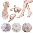 thumbnail image 4 of Sandalias Tacón Sandalias Punta Redonda para Mujer Correas Con Hebilla Una Línea Puntera Abierta Tacones Simples Versátiles Y Gruesos para Mujer (5 Cm Albaricoque 36), 4 of 9