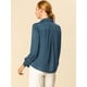 thumbnail image 5 of Camisa de trabajo de manga larga con blusa elegante con cuello en V de oficina para mujer gris azul M INSPIRE CHIC Camisa, 5 of 6