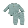 thumbnail image 1 of Toddler Baby Boy Girl Fall Clothes Romper Tops Pants Set Outfit, 1 of 6