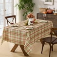 thumbnail image 3 of Newbridge Country Rustic Thanksgiving Spice and Green Plaid 60 x 120 inch Rectangle Fabric Tablecloth, 3 of 6