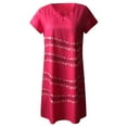 thumbnail image 2 of Pntutb Women Summer Style V-Neck Print Dress Short Sleeve Ladies Dress, 2 of 4