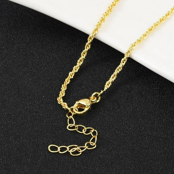 10pc Lead Free Real 18K Gold Plated Brass Rope Chains Necklace for Women Cadmium Free 17.68 inch(44.9cm)