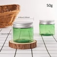 12 Pack 50G Green Plastic Cosmetic Cream Jars with Aluminum Lids for