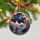 thumbnail image 2 of Gibobby Colgante artesanal azul misterioso de Navidad, decoración de patrón grabado acrílico de Navidad, decoración artística para el y el coche (B), 2 of 4