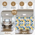 thumbnail image 5 of Yellow Blue Window Privacy Film Moroccan Trellis Retro Abstract Geometric Decorative Glass Window Film UV Blocking Static Cling Non-Adhesive Sticker Covering for Home Door 17.7 x 39.3 inches, 5 of 8
