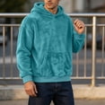 thumbnail image 6 of Xecvkr Mens Fuzzy Pullover Hoodie Loose Cozy Athletic Sweatshirts Winter Thick Long Sleeve Warm Hoodies with Pocket Soft Workout Comfy Top Sky Blue XL, 6 of 6
