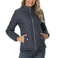 thumbnail image 2 of Njoeus Diamond Quilted Jacket for Women Stand Collar Lightweight Puffer Jacket Spring Fall Winter Padded Coat with Pockets, 2 of 9