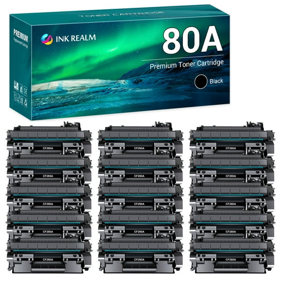 Compatible Toner Replacement for HP 80A CF280A for HP Pro 400 M401A M401D M401N M401DNE MFP M425DN Printer Ink (Black, 15-Pack)