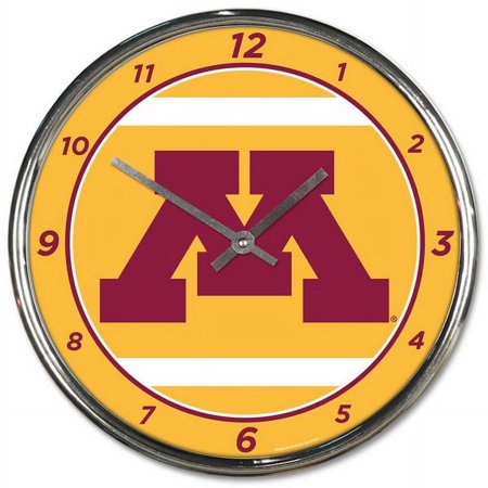 Minnesota Golden Gophers Clock Round Wall Style Chrome Special Order