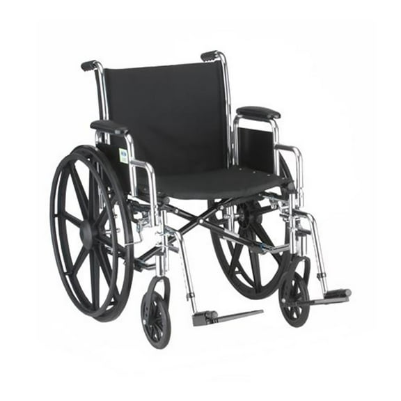Nova MedicalProducts Mobility Aid 18" Steel Wheelchair with Detachable Flip Back Desk Arms and Swing Away Footrests