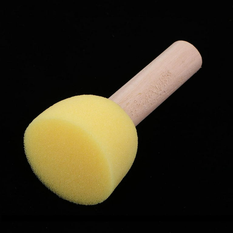 20pcs Round Sponge Brushes Set Paint Sponge Brushes with Wooden Handle, Size: 8.5x2cm