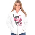 thumbnail image 4 of Hope Faith Love Breast Cancer Support Zip Hoodie Sweatshirt Women Brisco Brands M, 4 of 6