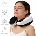thumbnail image 6 of Neck Pillow Memory Foam,Boho Soft Breathable U-Shaped Travel Pillows,Abstract Bohemia Womens Moons Scarf Black White Lightweight Ergonomic Neck Support Cushion for Office Airplane 11.4"x11.4"x3.9", 6 of 9