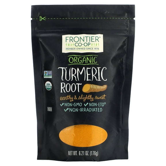 Frontier Natural Products Organic Turmeric Root Ground 6.21 oz Bag