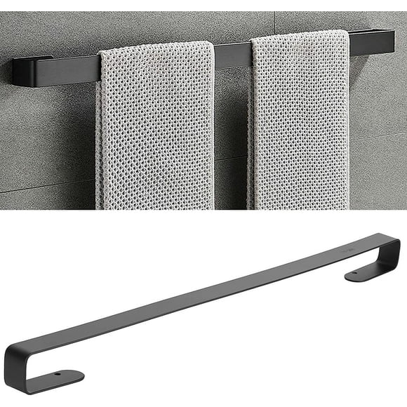 50cm Black Stainless Steel Towel Rack Single Rod Towel Slippers Rack Holder for Toilet Bathroom Hotel