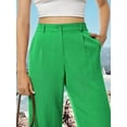 thumbnail image 5 of Womens Casual Wide Leg Pants High Waisted Button Down Straight Long Trousers Palazzo Pants, 5 of 8