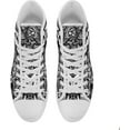 thumbnail image 6 of Skull High Top Canvas Sneakers for Men Women, Gothic Floral Print Streetwear Casual Fashion Skate Shoes, 6 of 7
