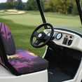 thumbnail image 6 of Pzuqiu Vaporwave Tropical Sunset Golf Cart Seat Cover Set - 2-Piece Stretchable Protector with Palm Tree Beach Design | Breathable, Washable for EZGO, Club Car & Yamaha, 6 of 9