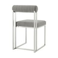 thumbnail image 3 of Anastasia Dining Chair with Brushed Stainless Steel and Light Gray Fabric - Set of 2, 3 of 9