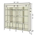 thumbnail image 4 of Ktaxon 67" Clothes Closet Portable Wardrobe Clothes Storage Rack 12 Shelves 4 Side Pockets Beige, 4 of 10