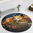 thumbnail image 4 of Cute Dragon Baby Washable Round Rug -Circle Area Rugs for Nursery Bedroom, Vintage Non Slip Non Shedding Low Pile Carpet for Living Room Coffee Table Entryway, 4 of 7