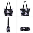 thumbnail image 4 of HAWEE Tote Bag with Zipper for Women with Bottle Pockets Heavy Duty Casual Anti-water Cloth Shoulder Handbag PVC Padded, Helleborus, 4 of 7