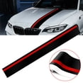 thumbnail image 1 of Lefu Mat Noir avec Rouge Rally Stripes Racing Trim Voiture Carrosserie Capot avant Autocollant, 1 of 8