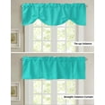 thumbnail image 5 of Fsddascl Turquoise Tie Up Valance Curtains for Windows, Kitchen Curtains Window Treatments, Modern Pure Turquoise Short Window Shades Valances for Bedroom Bathroom Cafe 54"x18", 5 of 7