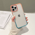 thumbnail image 2 of For iPhone 12 pro Phone Case Design, [No Yellowing] Shockproof Protective Phone Case Ultra Thin Ultra Thin Phone Case, Orange+Blue, 2 of 5